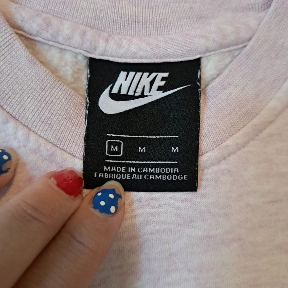 Nike Girls Sportswear Heritage Crewneck Sweatshirt Pink Heather Logo Size M